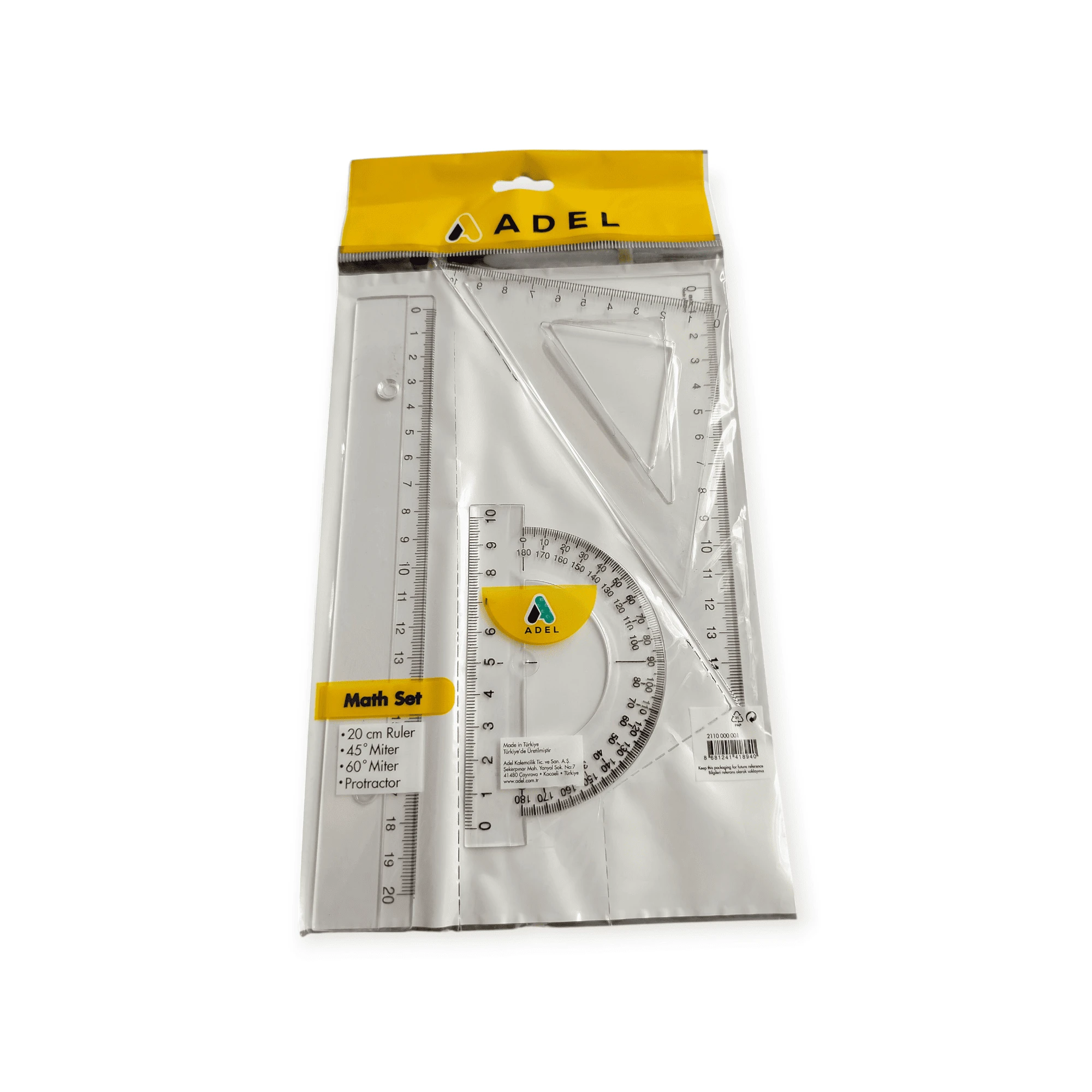 طقم هندسى ديلي 20سم 4قطه NO.G004