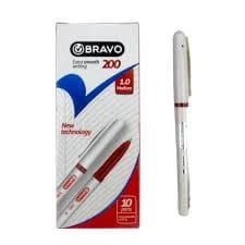 قلم جاف برافو 200 احمر 12 قلم