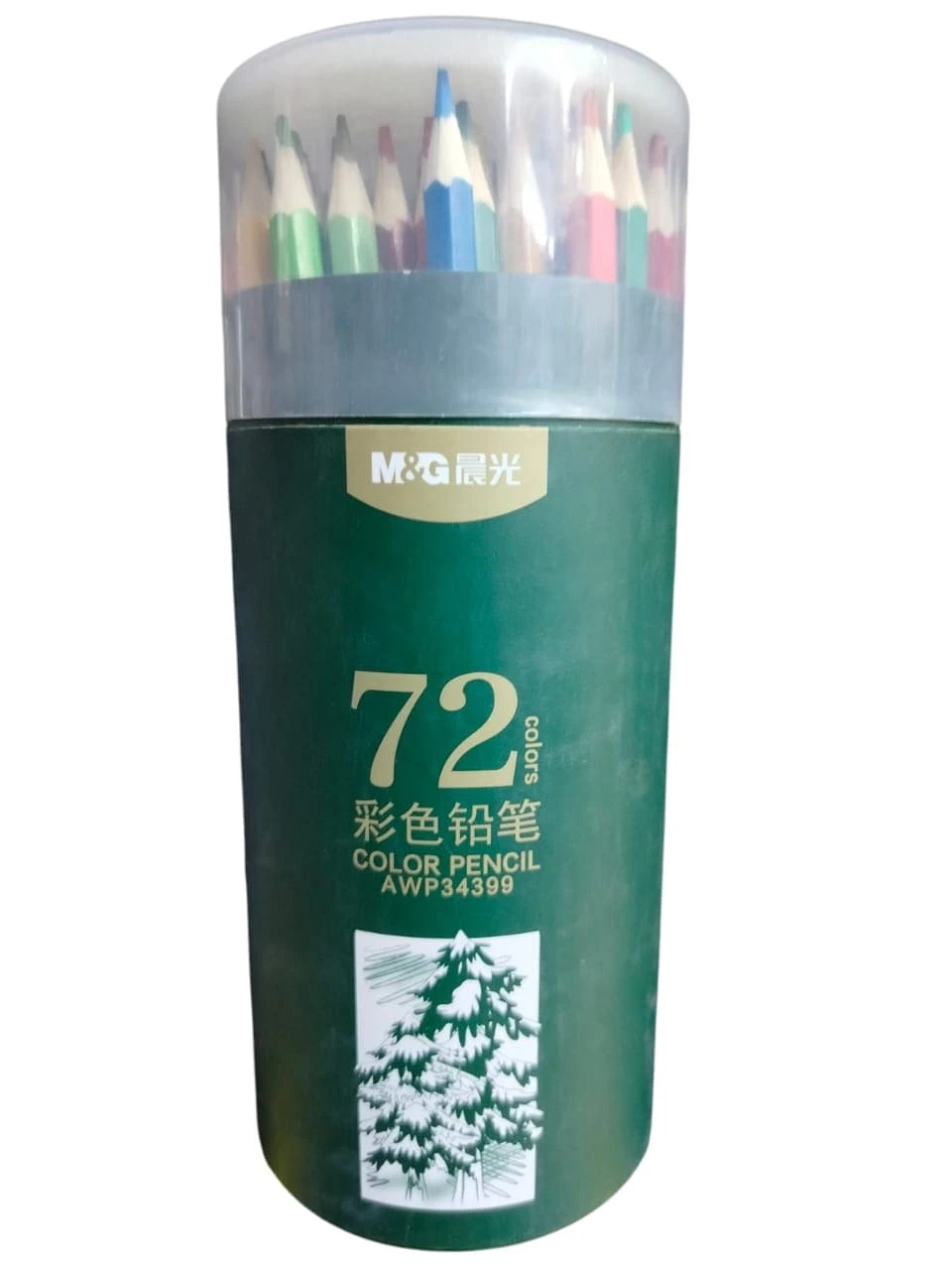 الوان خشب 72لون كوب معدن خضراء M&G AWP34399-48